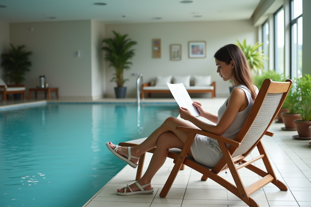 Femme lisant un manuel près d