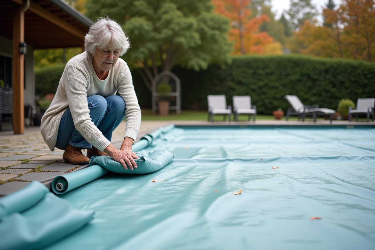 Femme posant des sacs d
