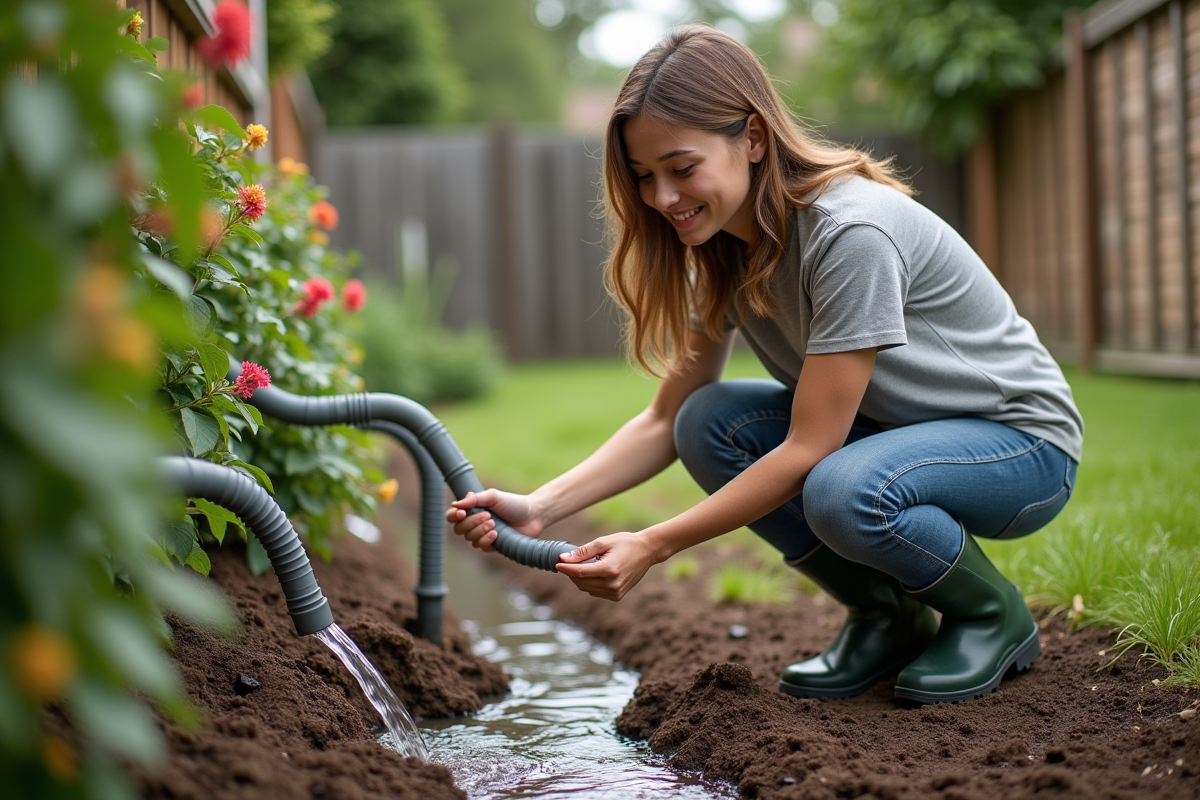 Jeune femme posant un diverteur d